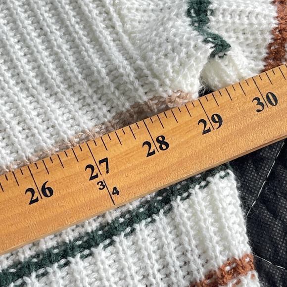 Bloomchic Sweater Womens Plus Size 26 Cream Striped Long Sleeve Boxy V-neck - Picture 8 of 10